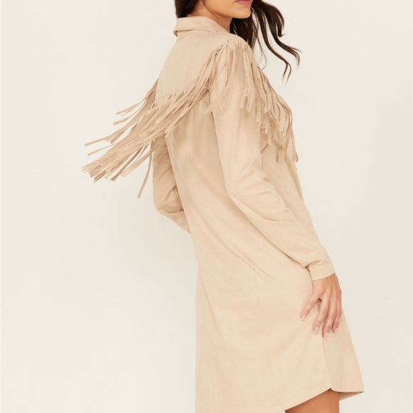 Idyllwind Women's Jonquil Faux Suede Fringe  Shirt Dress Western Cowgirl Tan XS - Picture 9 of 15